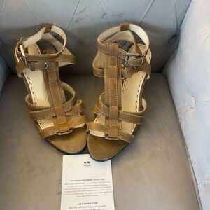 Coach high heeled sandals. Size 8.5 excellent condition. Original price $140